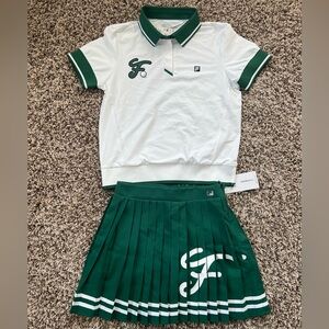 Fila Kids Polo Shirt - White and Green